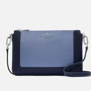 Kate Spade Navy and Light Blue Lena Colorblock Crossbody  Bag